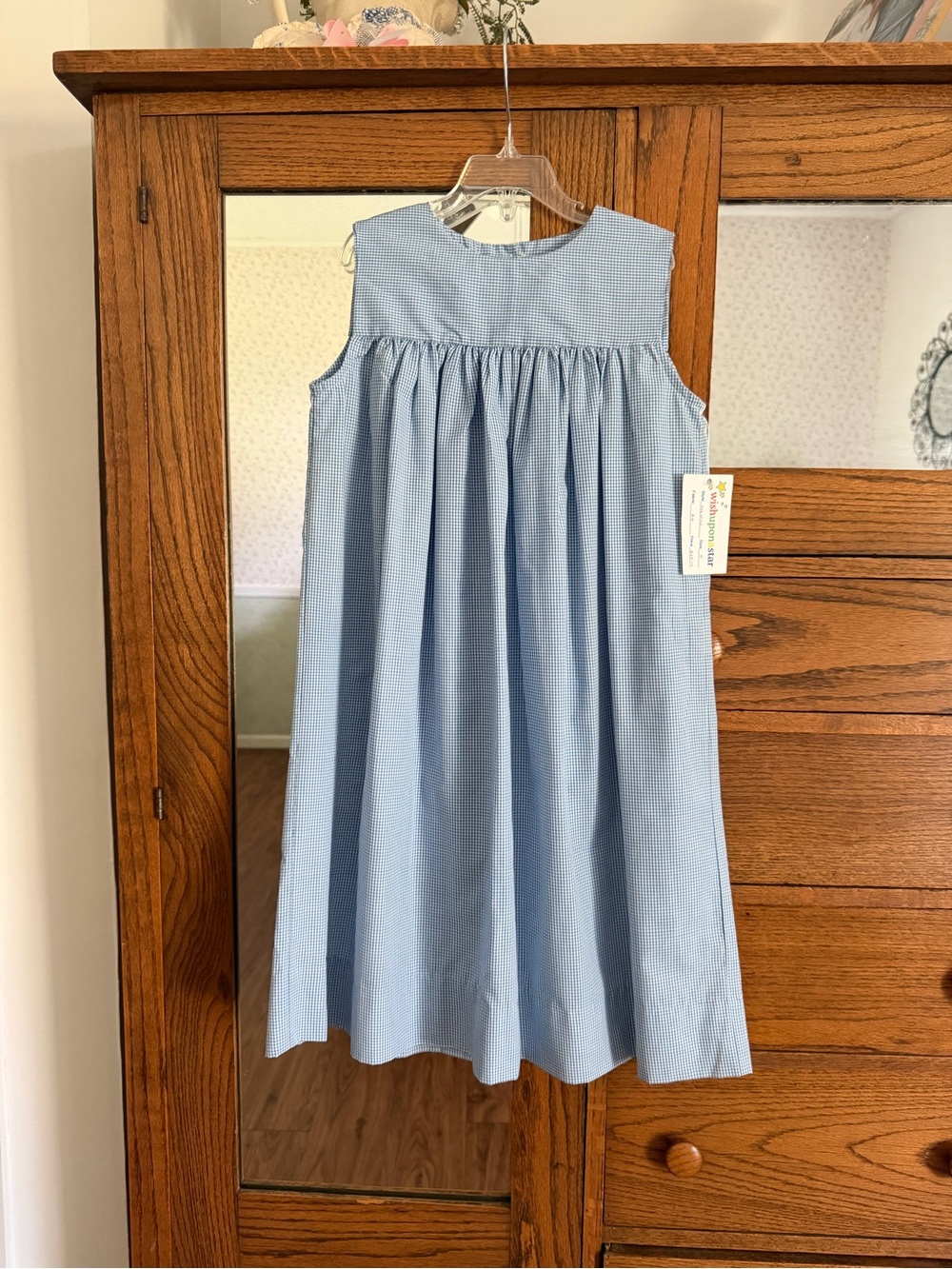 Girls Size 5 Blue Gingham Sleeveless Dress